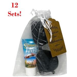 48 Piece ~ 12 Sets Sunglasses , Sunscreen , White Gift Bags & Brown Kraft Tags